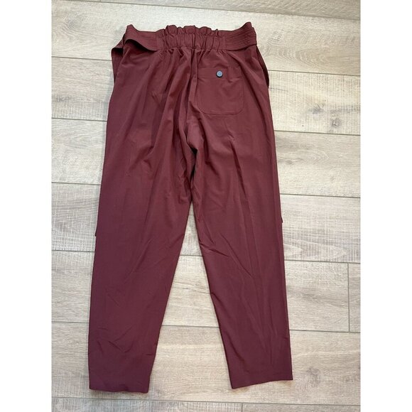 Athleta Skyline Pant II Paperbag Belted Trouser Sz 6 Cognac Brown Career Casual - Picture 2 of 12